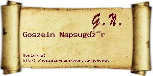 Goszein Napsugár névjegykártya